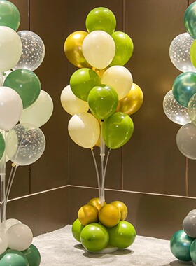 绿色森林汽球商业周年庆典幼儿园我们开学了季生日地飘立柱布置潮
