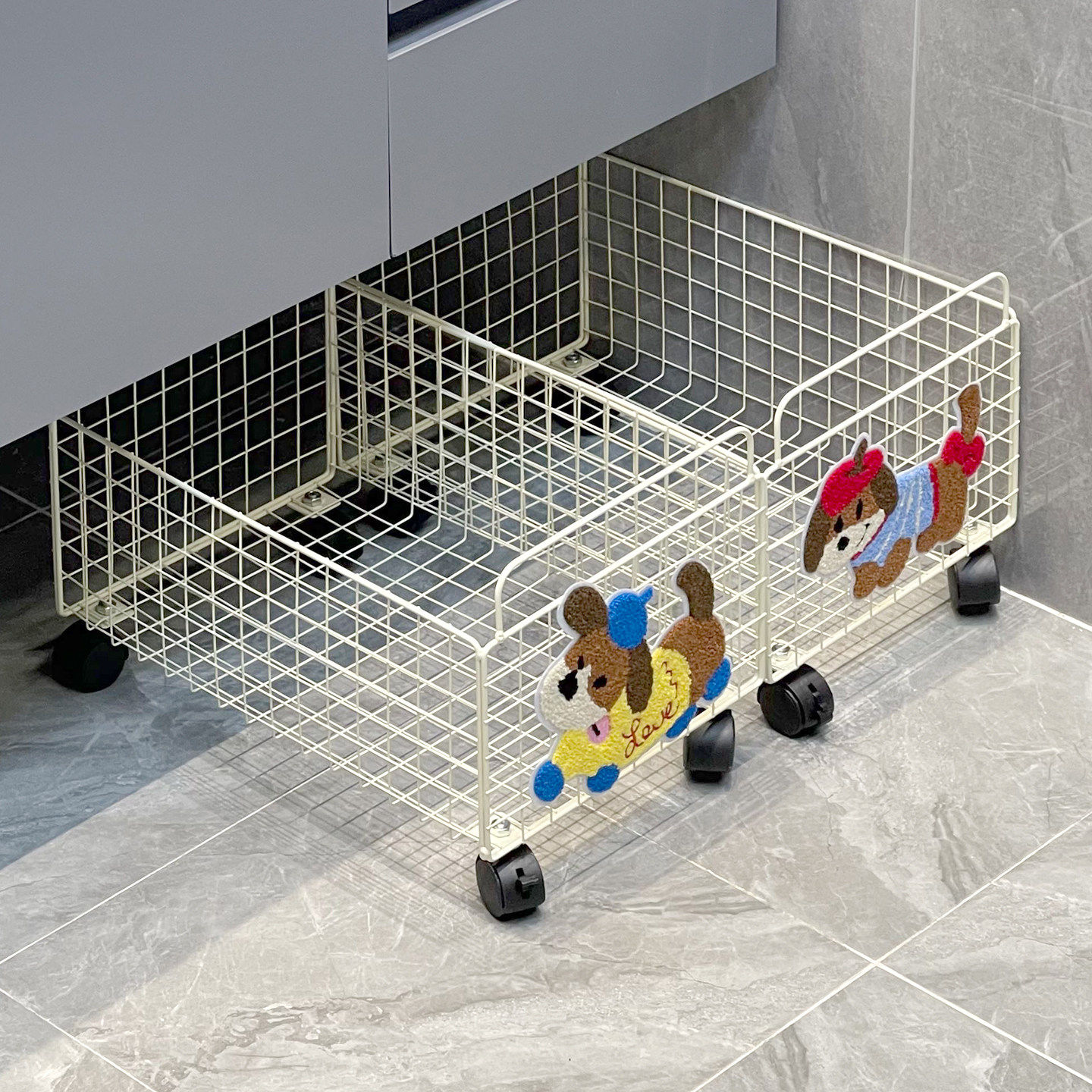 洗手台下方收纳神器！卫生间浴室柜下置物架小推车厕所收纳筐架子