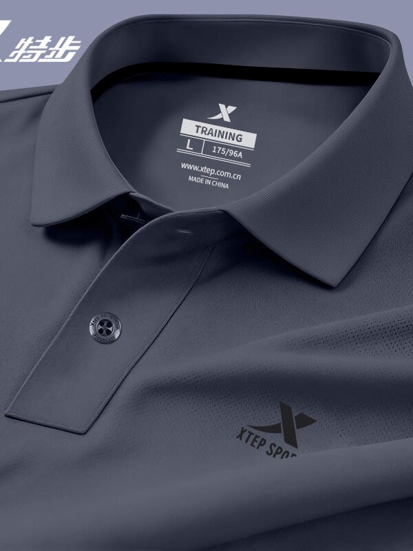 Xtep polo shirt for men, 2026 new summer lightweight quick-dry lapel short-sleeve loose breathable casual sports top