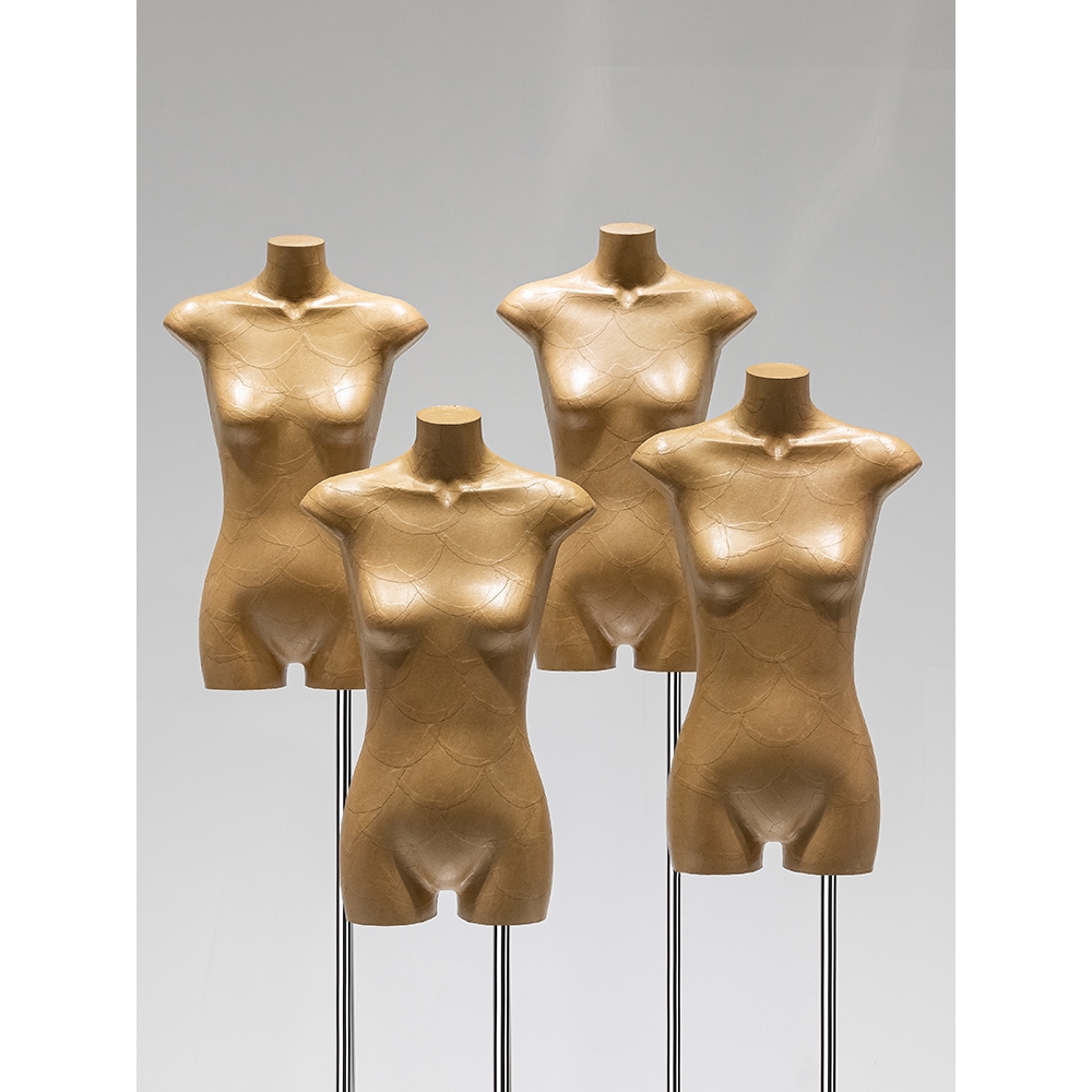 服装店扁身模特道具韩版半身牛皮纸复古平胸橱窗假人台展示架