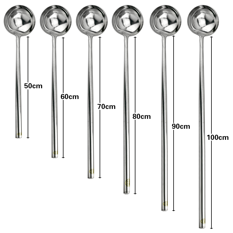 304加长不锈钢勺子长柄炒勺食堂大号打汤勺粥勺打汤厨房打菜勺壳