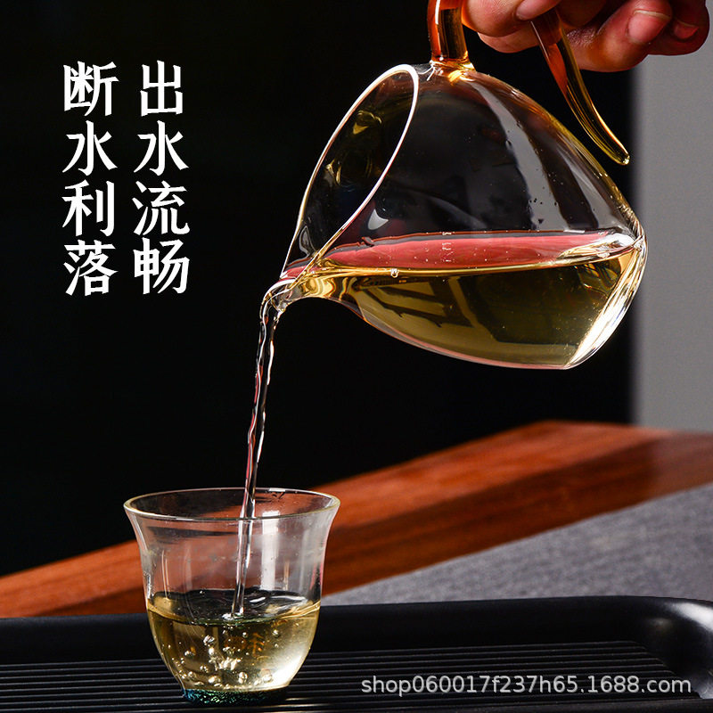 公道杯玻璃 小号公道杯功夫匀杯高透彩把茶海分茶器厂家批E18
