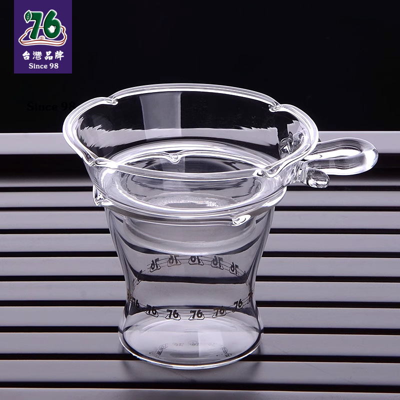 台湾76玻璃茶漏茶滤创意茶叶过滤网泡茶器茶隔漏斗茶具配件滤茶器