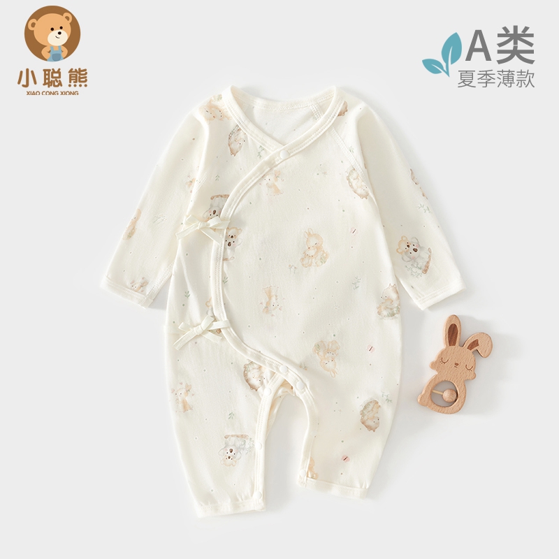 小聪熊新生婴儿连体衣夏季薄款男