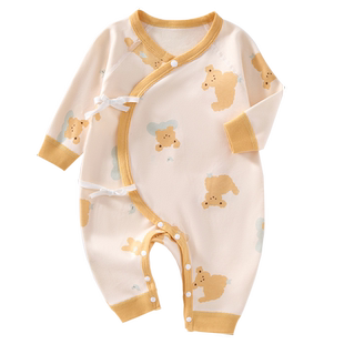 新生婴儿儿衣服52码纯棉春秋初生宝宝连体衣0到3个月无骨秋装a类6