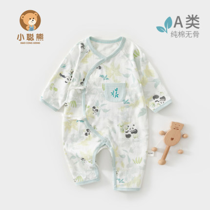 新生婴儿衣服夏季薄款长袖连体衣宝宝纯棉a类夏装空调服夏天睡衣6