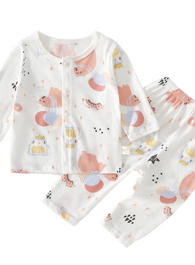 小聪熊婴儿衣服夏季薄款分体套装
