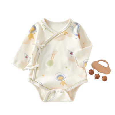 小聪熊新生儿衣服纯棉系带包屁衣