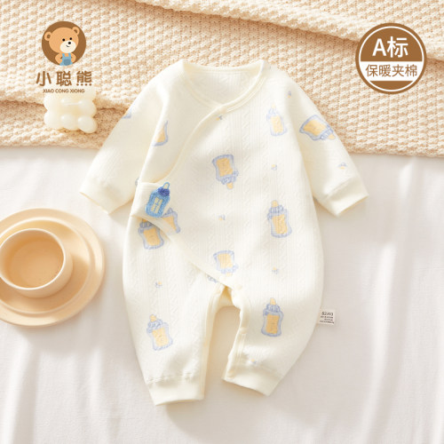 小聪熊新生儿衣服秋季保暖连体衣