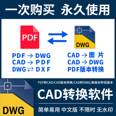 pdf转换cad转换器转pdf转图纸转图片转dwg高版本转低版本软件插件