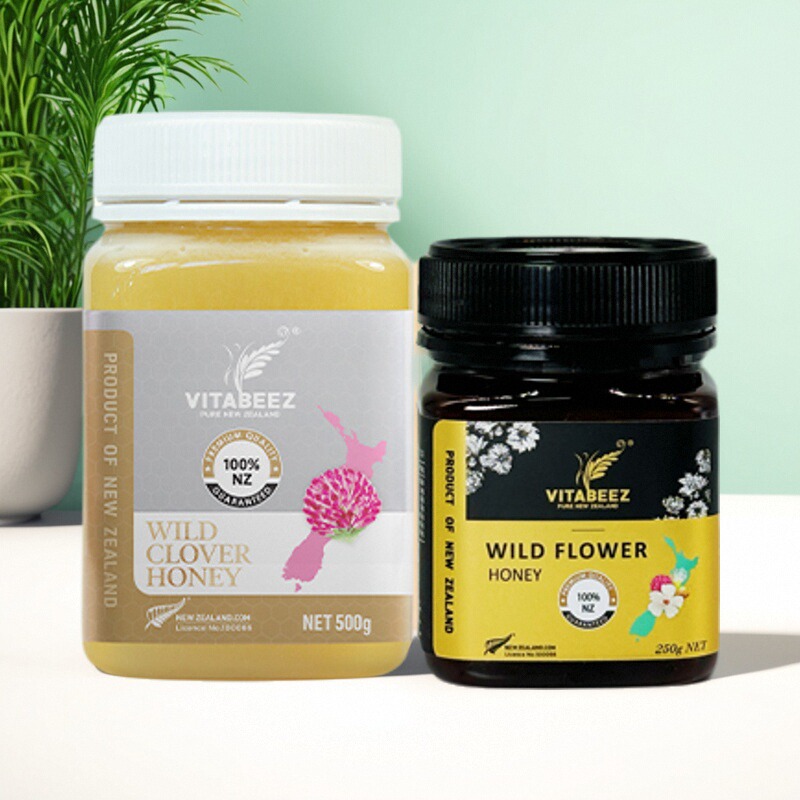 Vitabeez野花三叶草蜂蜜新西兰原装进口纯正天然官方旗舰店