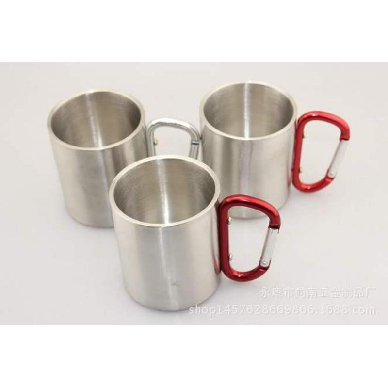 Stainless steel mug with lock climbing cup camping portable 节庆用品/礼品 文化创意杯子 原图主图