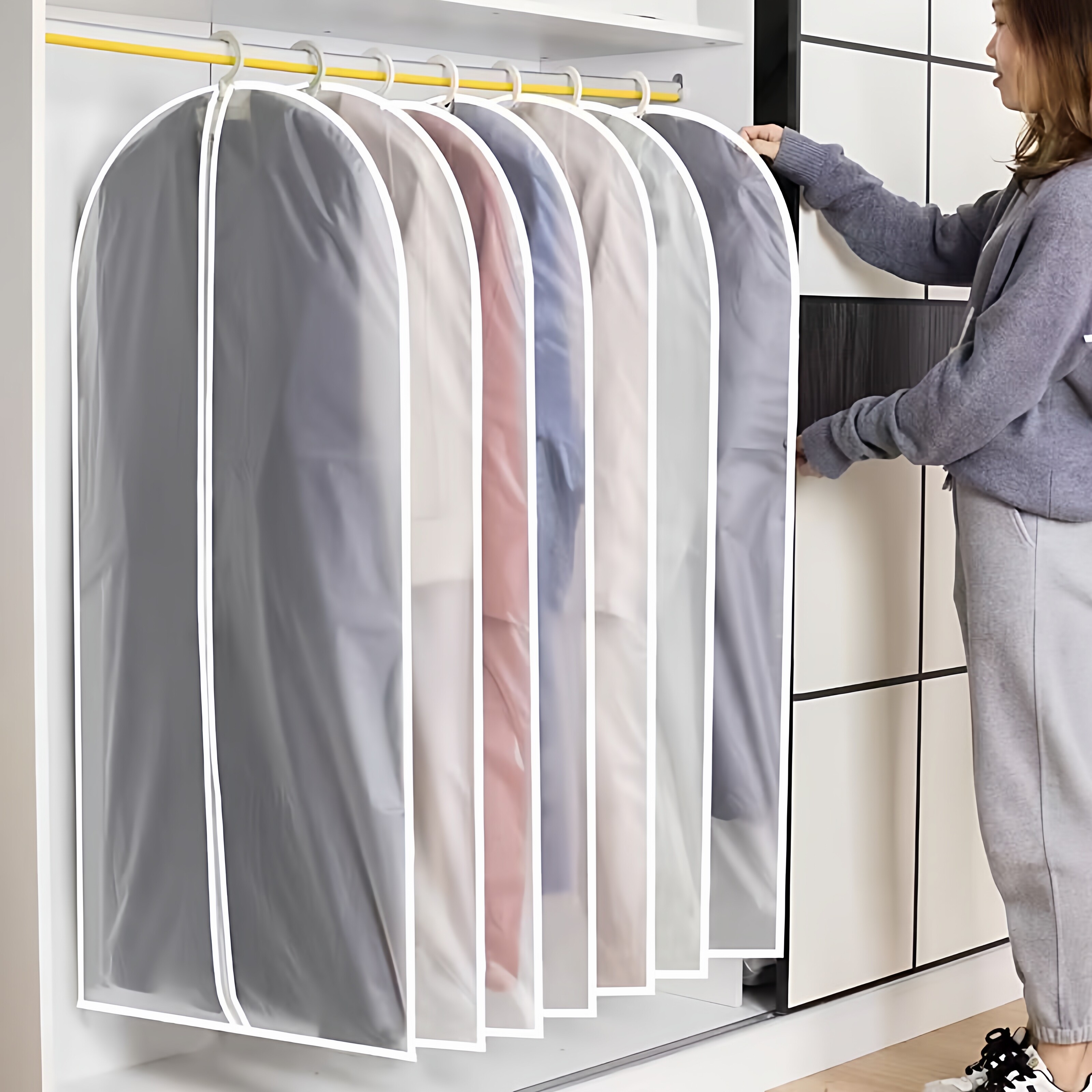 衣服防尘罩挂衣袋衣物防尘套西装羽绒服的透明防水浴室西装柜