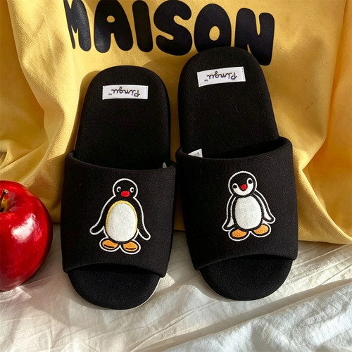 正版pingu企鹅棉布拖鞋男女四季