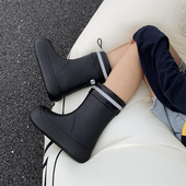 通用室外防水亲子雨鞋 束口雨靴胶鞋 韩版 创意抽绳式 女 时尚 eva四季