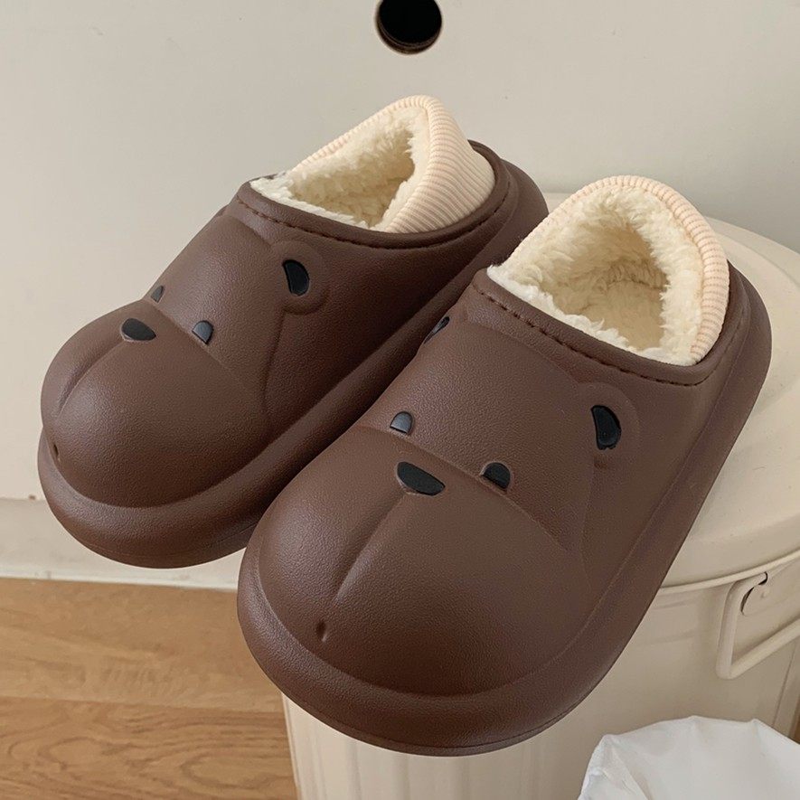 小熊室内包跟亲子棉拖鞋男女保暖防滑防水儿童可爱加绒外穿秋冬季,居家布艺,居家棉拖/棉鞋,淘宝优惠券,粉丝福利购,淘宝优惠卷