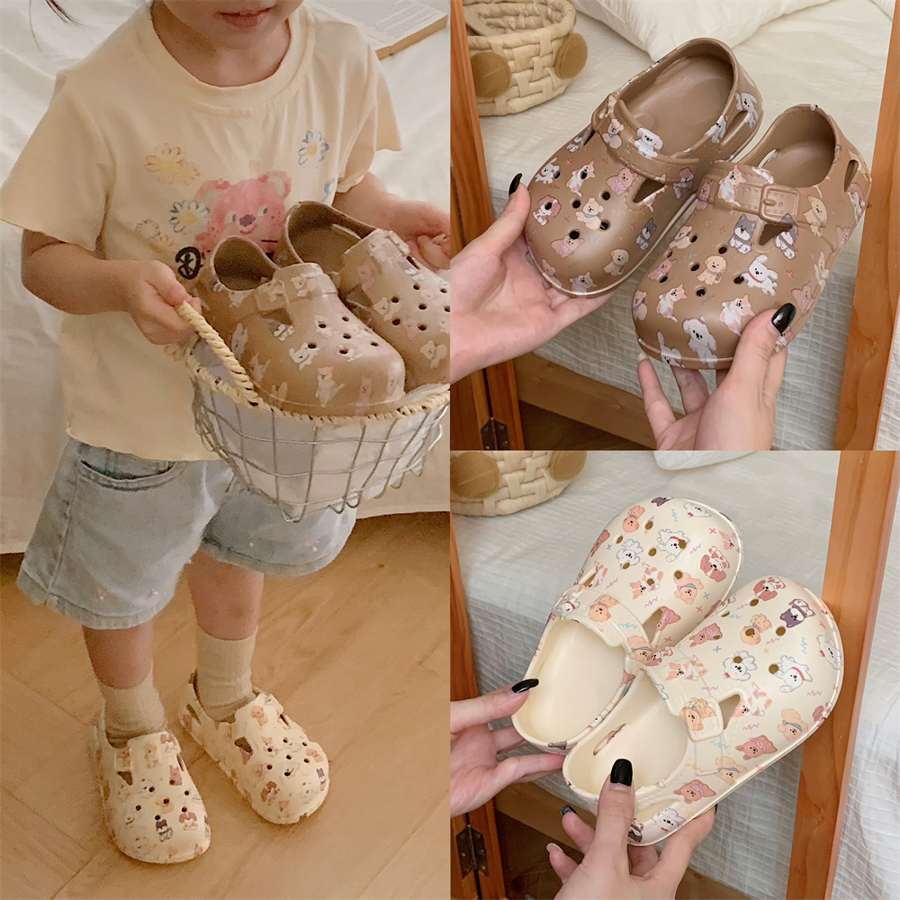 细细条儿童EVA软底涂鸦洞洞鞋ins