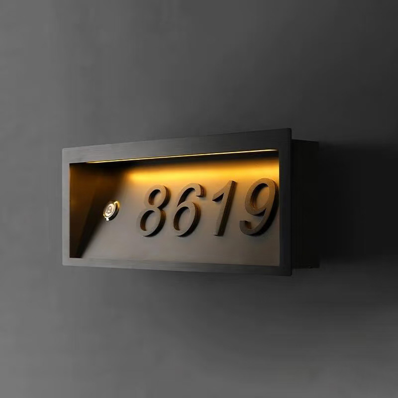 办公室门牌高级感不锈钢发光