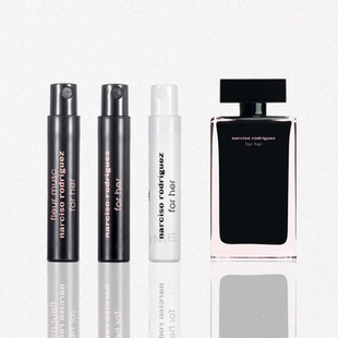 纳西素茜索女香水forher深邃玫瑰粉黑白瓶恒久玫红韵精纯麝香小样