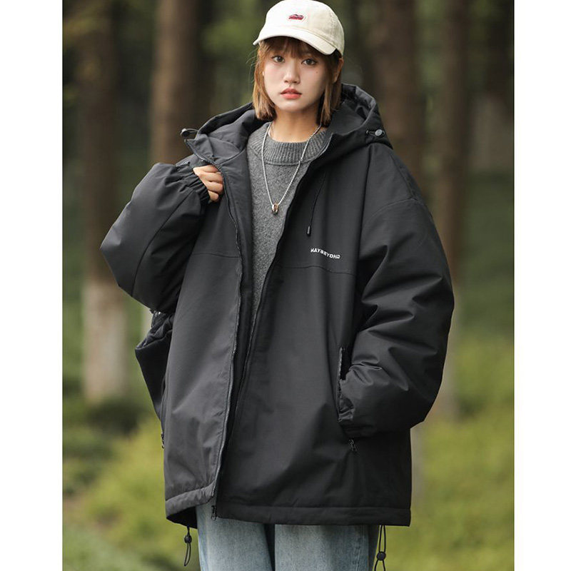 美式冲锋衣女外套秋冬款2025年新款小个子韩系加厚棉服棉袄夹克潮