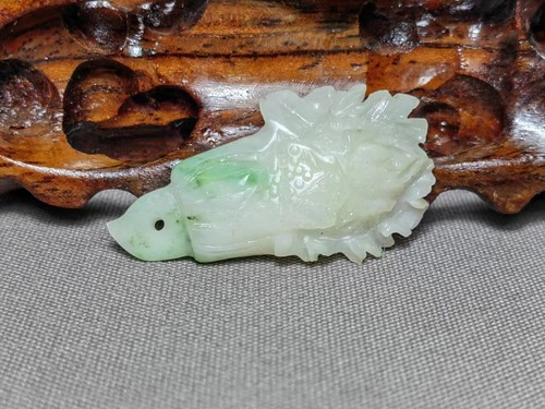 独山玉收藏级老绿白料白菜（百财）白若凝脂 翠如绿羽 细滑如肌