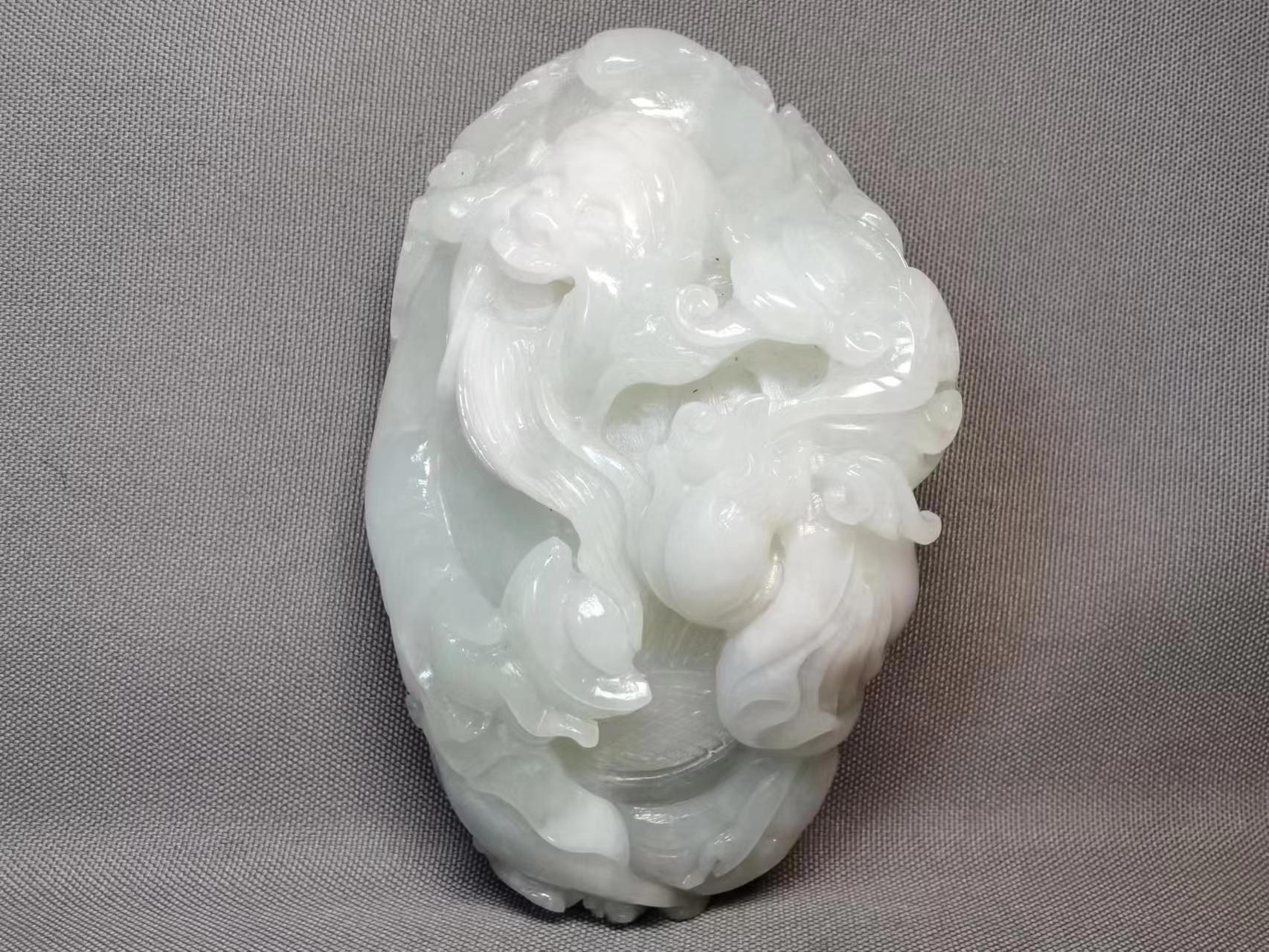 独山玉老透水白料  财神