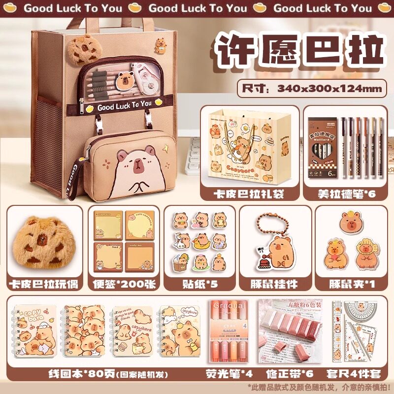 儿童卡皮巴拉补习袋手提袋拎书袋