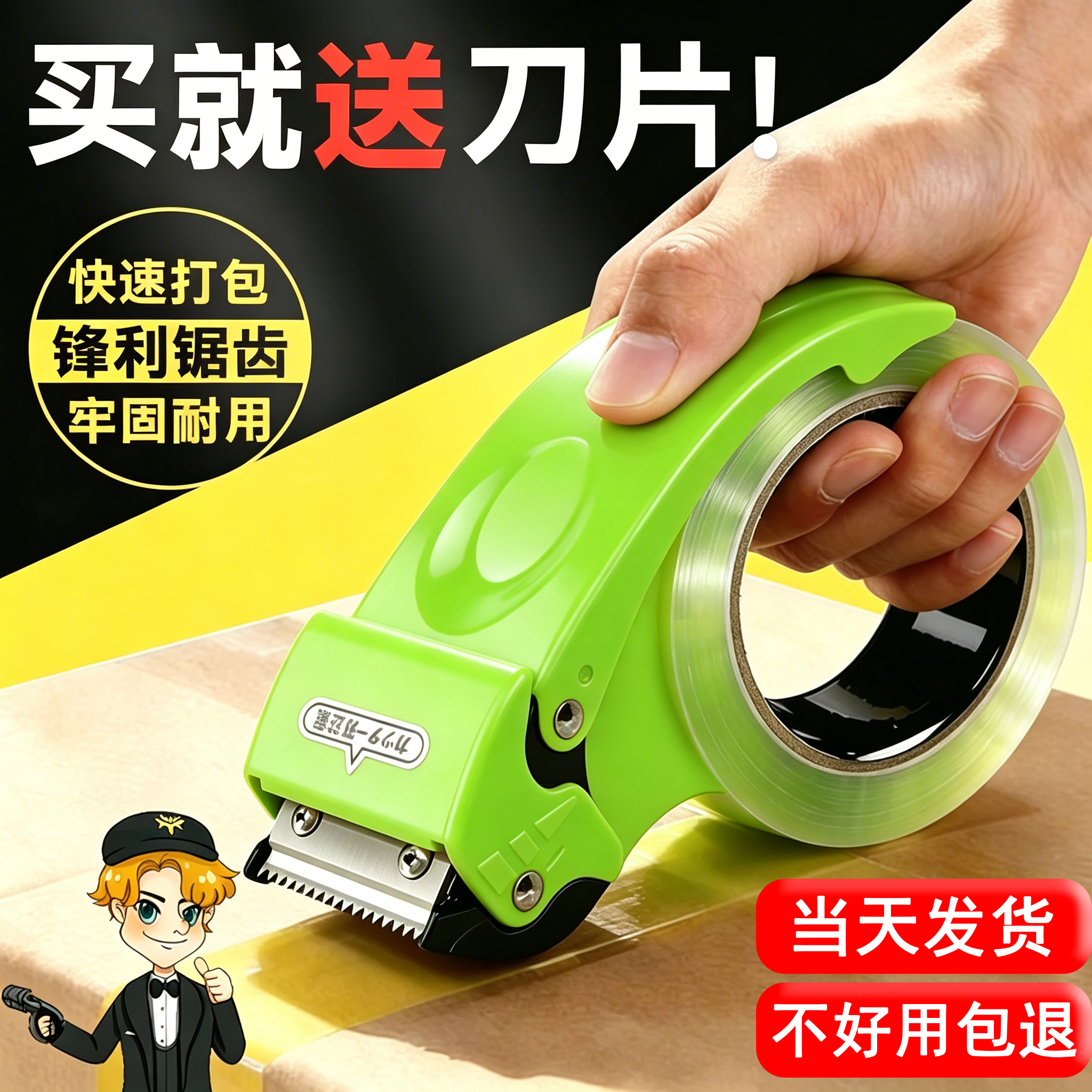 防脱金属封箱胶带切割器
