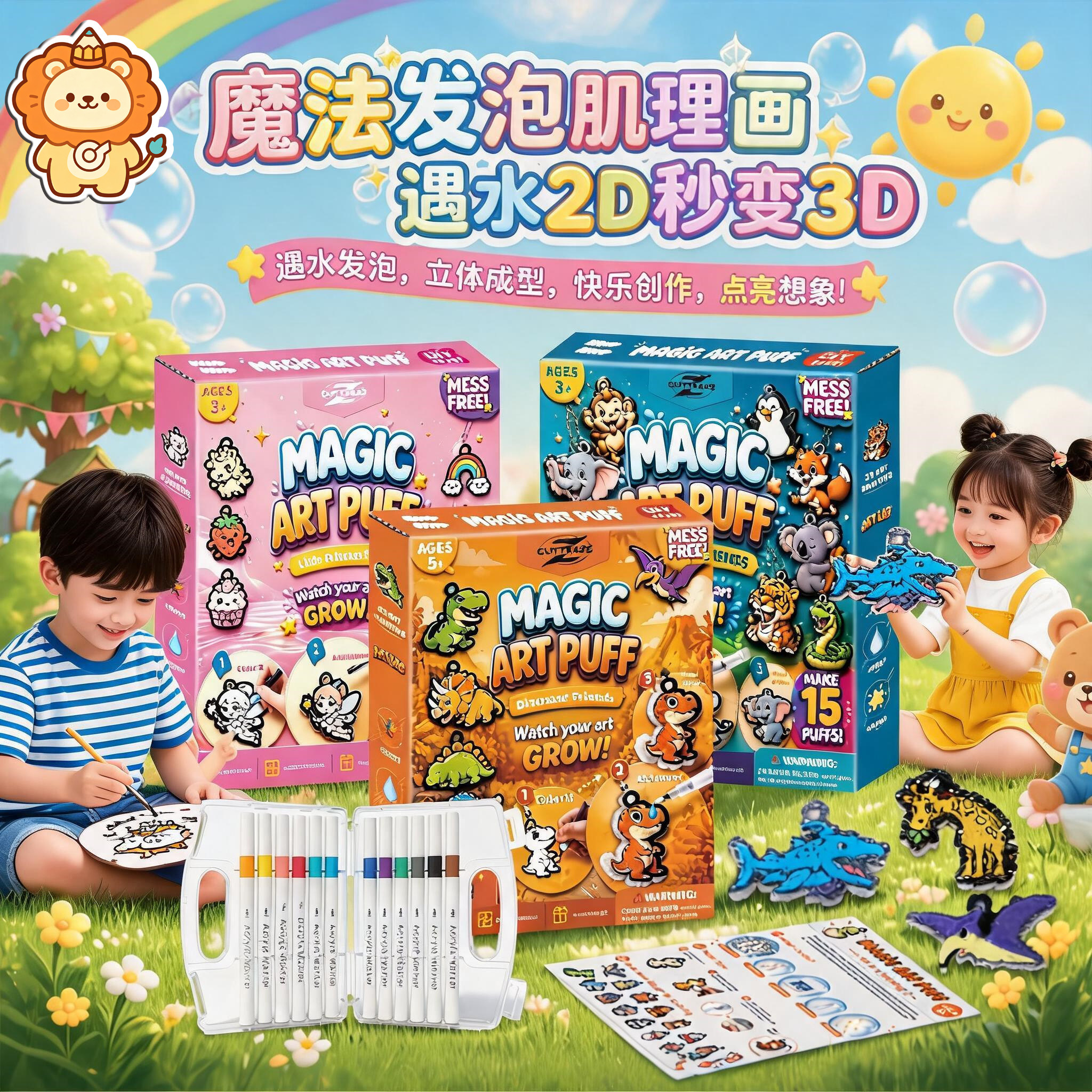 发泡肌理画DIY亲子益智材料包