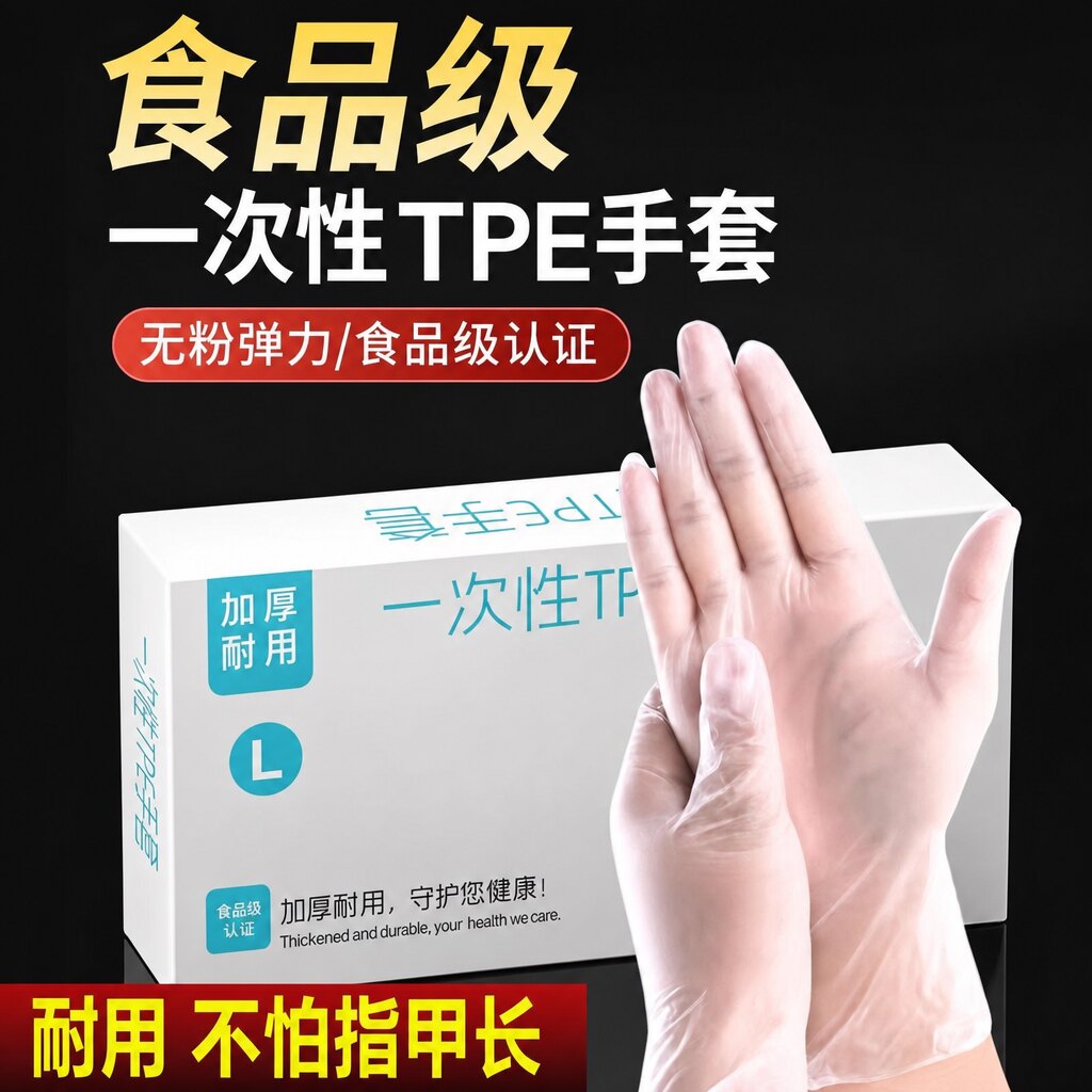 一次性TPE手套优质级适用/餐饮烘焙厨房洗碗家务清洁防护