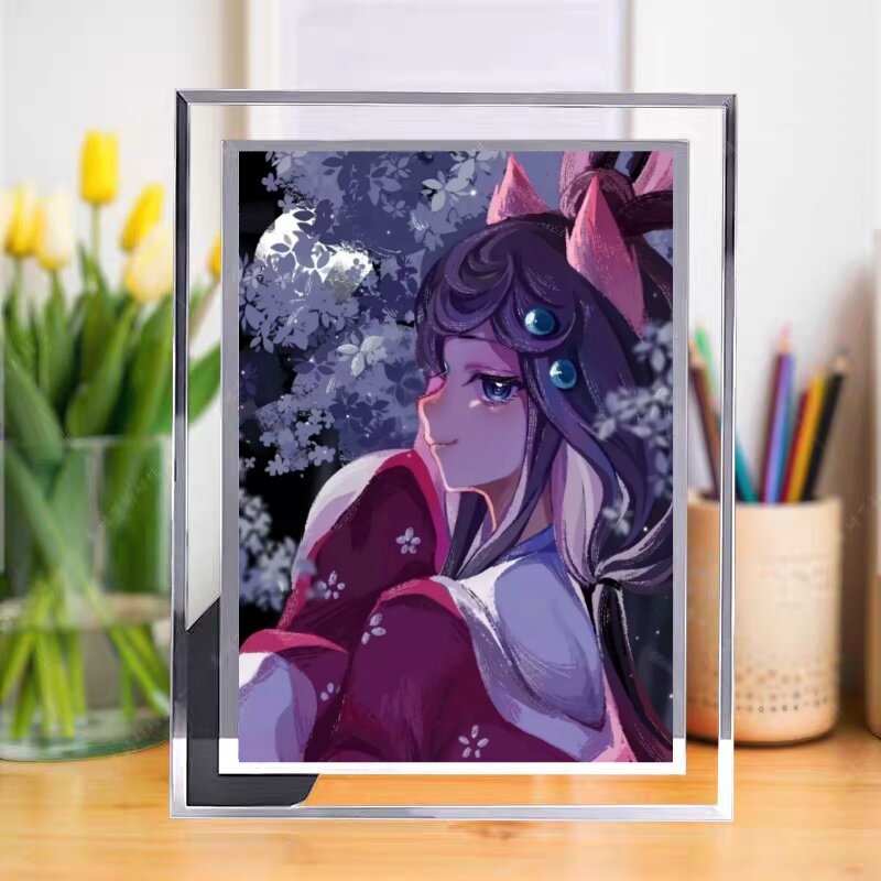京剧猫墨紫水晶相框周边摆件