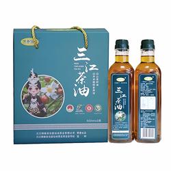 山茶油三江侗族茶籽油道心园山茶食用油月子油 500ml礼盒年货