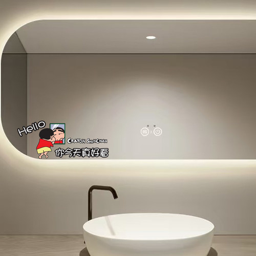 镜面搞笑可爱贴画浴室创意防水贴