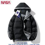 NASA联名冬季男士加厚保暖御寒羽绒棉衣连帽青少年潮牌休闲棉服男