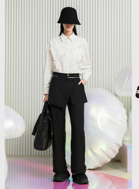 【舒心专属】UNIDESXUX新款木耳边衬衫DK321006A251