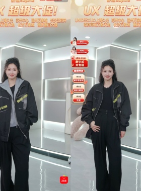 【舒心专属】UX 2025春季新款 艺术联名两件套外套女 黑色时尚通