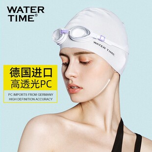 男 WaterTime泳镜近视防水防雾高清游泳眼镜女有度数游泳镜帽套装