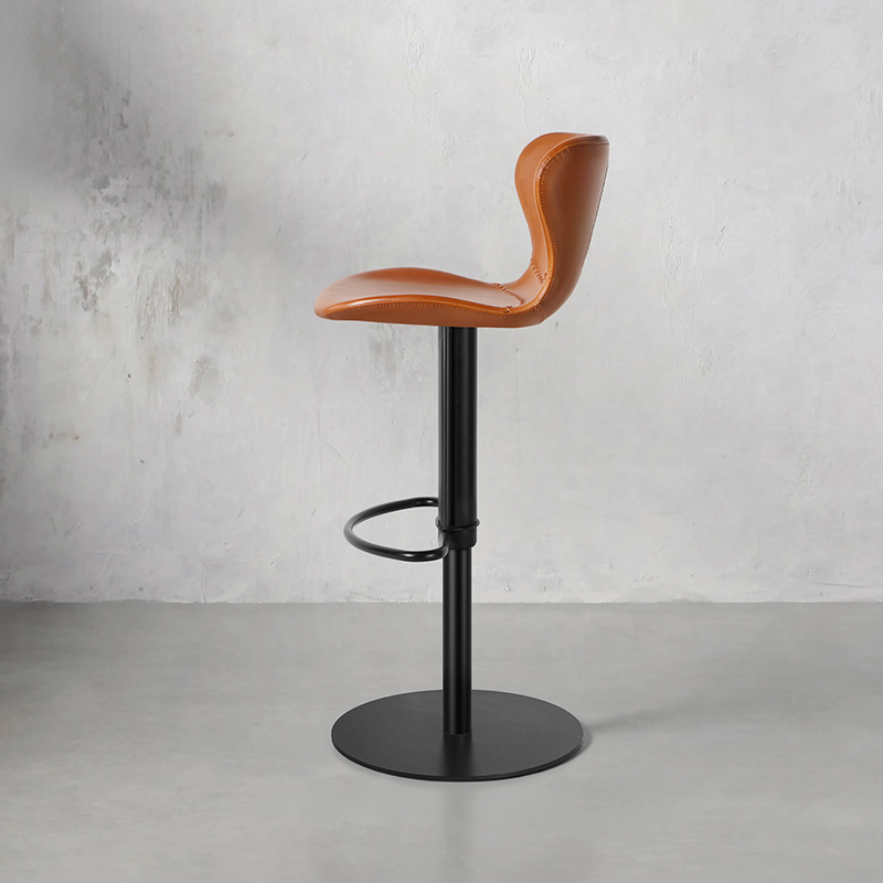 吧台椅复古简约现代家用复古轻奢疯马皮高脚凳吧台椅吧椅高椅子