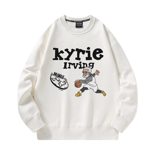 vintage美式复古欧文卫衣男ins潮流篮球运动德鲁大叔圆领宽松上衣