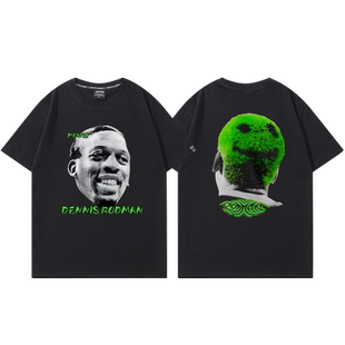 Dennis Rodman罗德曼T恤男ins潮牌美式街头嘻哈oversize高街短袖