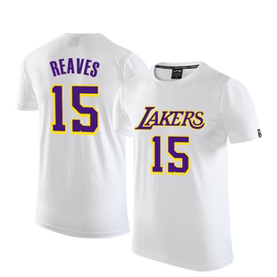 湖人队里夫斯15号球衣男詹姆斯戴维斯篮球运动t恤宽松训练短袖夏