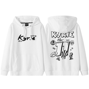 独行侠11号欧文涂鸦手绘卫衣男德鲁大叔篮球连帽宽松秋冬加绒外套