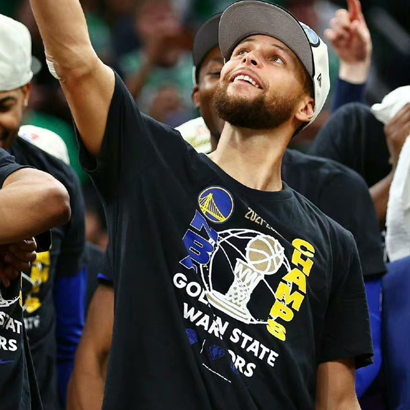 金州勇士队西部冠军主场t恤短袖