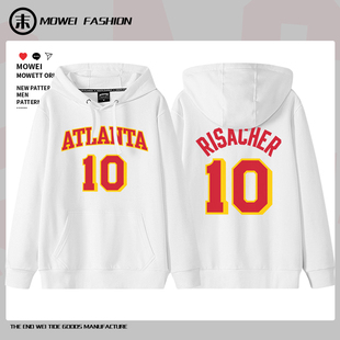 老鹰队里萨谢10号球衣男美式休闲篮球训练服连帽运动宽松外套秋冬