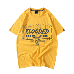 勇士队季后总决赛t恤男女库里汤普森维金斯短袖篮球衣运动出场服