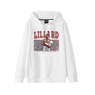 开拓者0号利拉德连帽卫衣男美式复古ins潮牌2023秋冬休闲加绒外套