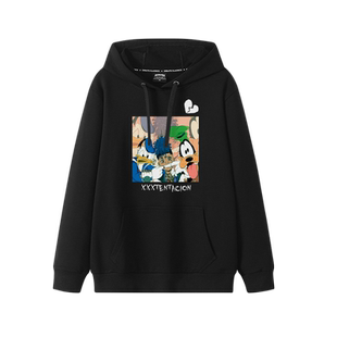 xxxtentacion西海岸hiphop卫衣男美式高街潮牌ins加绒连帽外套头