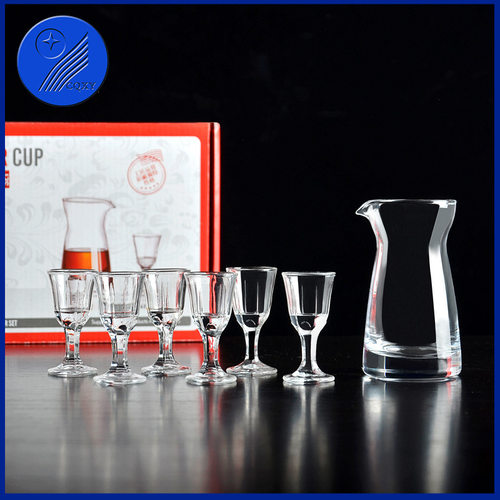 加厚玻璃白酒分酒器80ML无把倒酒带刻度家用酒具烧酒杯酒店餐厅用