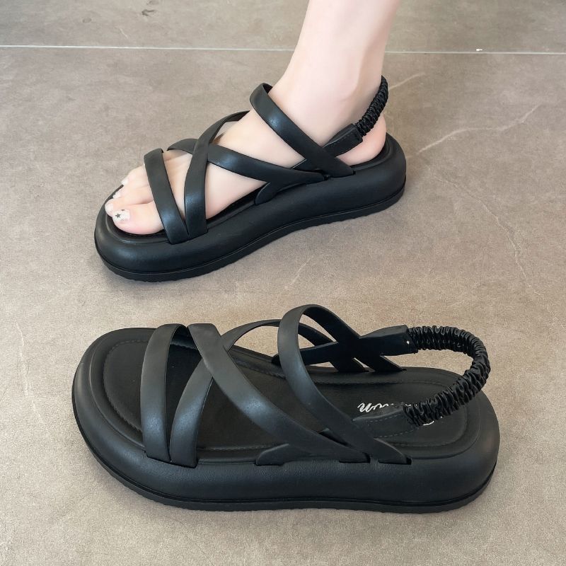 沙滩鞋女款海边可下水湿水外穿女士踩水的凉鞋夏季防滑厚底下雨天