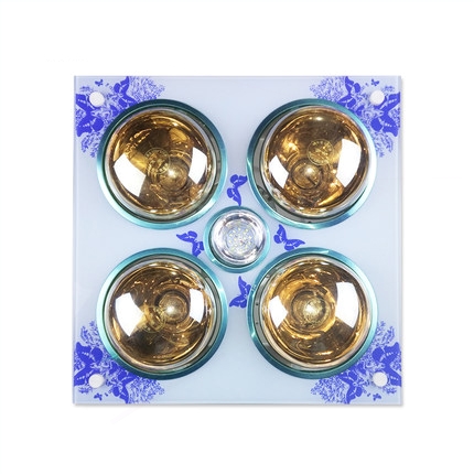 卫生间钢化玻璃传统老式吊顶浴霸嵌入式三合一取暖器四灯多功能